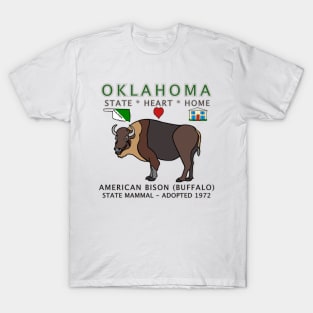 Oklahoma - American Bison(Buffalo) - State, Heart, Home - state symbols T-Shirt